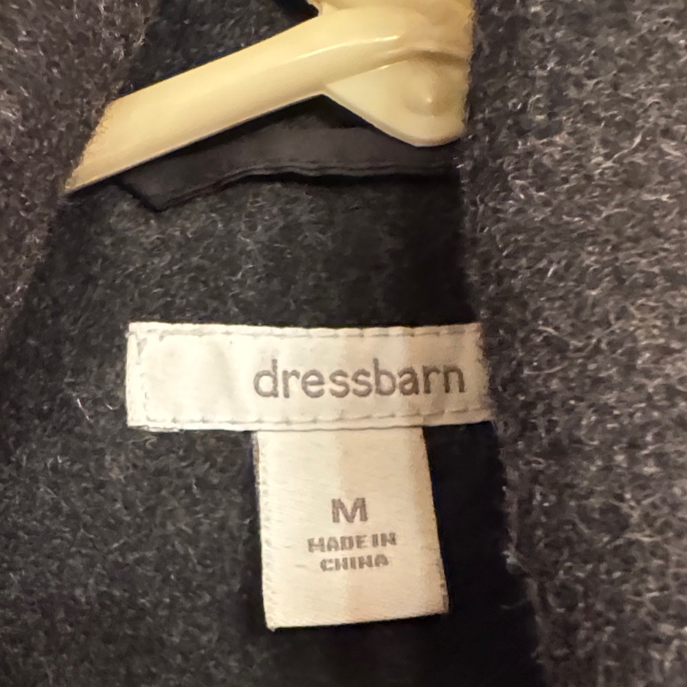 Dress Barn Charcoal Grey Women's Double-Breasted Short Pea Coat with Belt - Picture 2 of 11